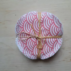 disques à démaquiller lavables motif graphique rose