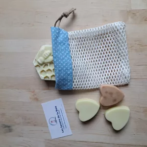 filet à savon motif carreaux bleus