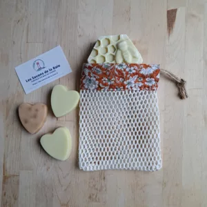 filet à savon petites fleurs orange