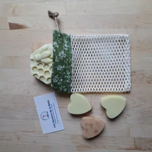 filet à savon fleuri vert