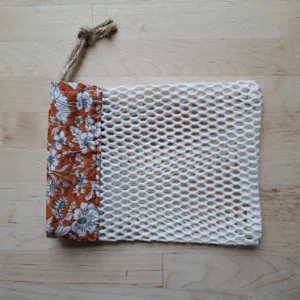 filet à savon petites fleurs orange