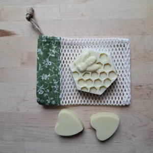 filet à savon fleuri vert