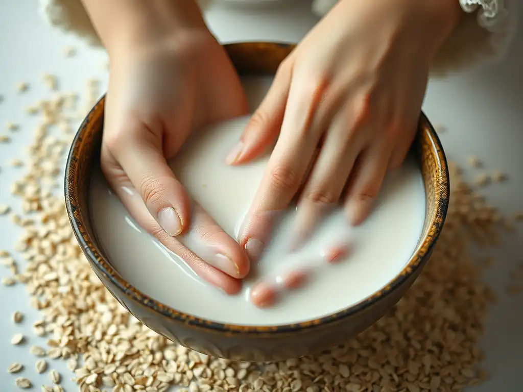 Rituel bien-être : bain de mains au lait d’avoine
