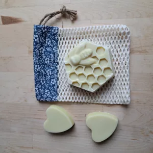 filet à savon fleuri bleu